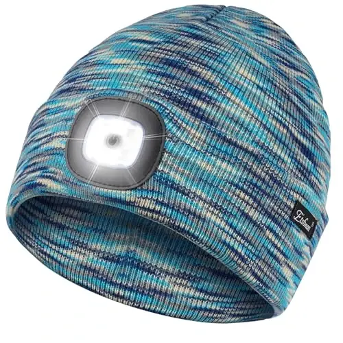 Etsfmoa Unisex Beanie with The Light, Gifts for Men Dad Father Winter Caps | Hands Free Lighted Hat,Soft Warm and Comfortable , Ideal for walking the dog and working outdoors at night - 1