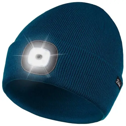 Etsfmoa Unisex Beanie with The Light, Gifts for Men Dad Father Winter Caps | Hands Free Lighted Hat,Soft Warm and Comfortable , Ideal for walking the dog and working outdoors at night - 1