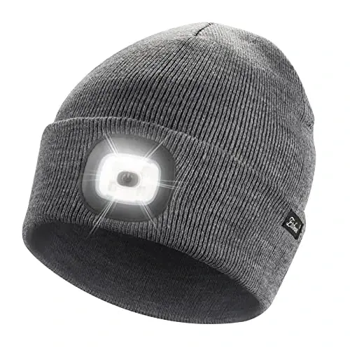 Etsfmoa Unisex Beanie with The Light, Gifts for Men Dad Father Winter Caps | Hands Free Lighted Hat,Soft Warm and Comfortable , Ideal for walking the dog and working outdoors at night - 1