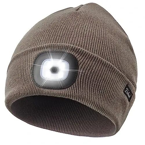 Etsfmoa Unisex Beanie with The Light, Gifts for Men Dad Father Winter Caps | Hands Free Lighted Hat,Soft Warm and Comfortable , Ideal for walking the dog and working outdoors at night - Etsfmoa