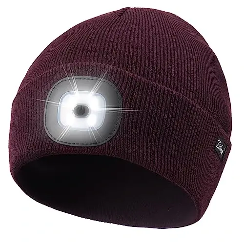 Etsfmoa Unisex Beanie with The Light, Gifts for Men Dad Father Winter Caps | Hands Free Lighted Hat,Soft Warm and Comfortable , Ideal for walking the dog and working outdoors at night - 1