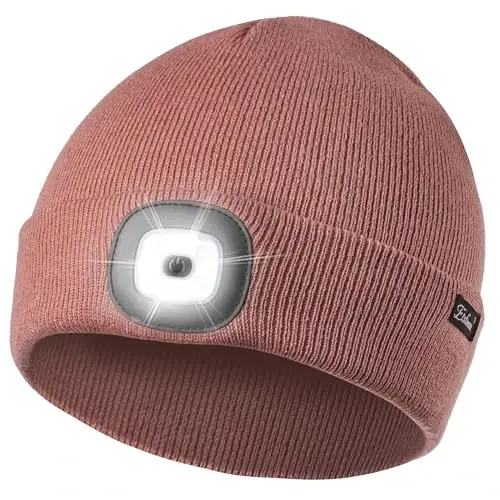 Etsfmoa Unisex Beanie with The Light, Gifts for Men Dad Father Winter Caps | Hands Free Lighted Hat,Soft Warm and Comfortable , Ideal for walking the dog and working outdoors at night - 1