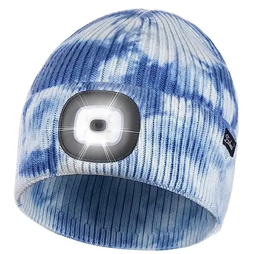 Etsfmoa Unisex Beanie with The Light, Gifts for Men Dad Father Winter Caps | Hands Free Lighted Hat,Soft Warm and Comfortable , Ideal for walking the dog and working outdoors at night - 1