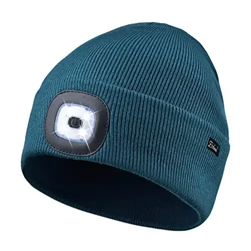 Etsfmoa Unisex Beanie with The Light Gifts for Men Dad Father USB Rechargeable Caps - ETSFMOA