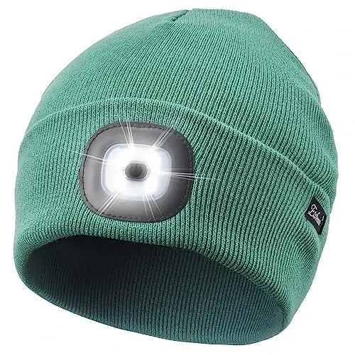 Etsfmoa Unisex Beanie with The Light Gifts for Men Dad Father USB Rechargeable Caps - 1