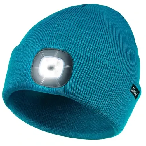Etsfmoa Unisex Beanie with The Light Gifts for Men Dad Father USB Rechargeable Caps 
