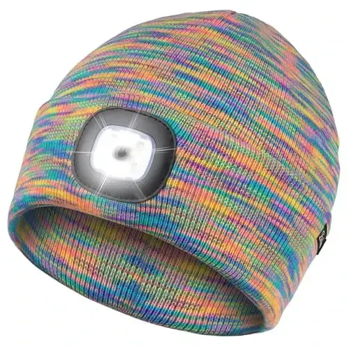 Etsfmoa Unisex Beanie with The Light Gifts for Men Dad Father USB Rechargeable Caps - 2