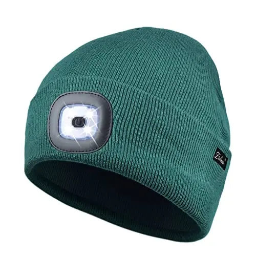 Etsfmoa Unisex Beanie with The Light Gifts for Men Dad Father USB Rechargeable Caps - 1