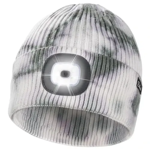 Etsfmoa Unisex Beanie with The Light Gifts for Men Dad Father USB Rechargeable Caps 
