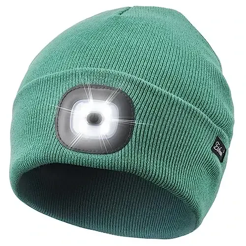 Etsfmoa Unisex Beanie with The Light Gifts for Men Dad Father USB Rechargeable Caps - ETSFMOA