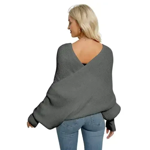 EUBUY Women Autumn Winter Scarf Wrap with Sleeve, Lady Fashion Solid Color Knitted Wrap Scarf Knitted Shawl Cape with Sleeve - 4