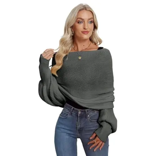 EUBUY Women Autumn Winter Scarf Wrap with Sleeve, Lady Fashion Solid Color Knitted Wrap Scarf Knitted Shawl Cape with Sleeve - EUBUY (1)