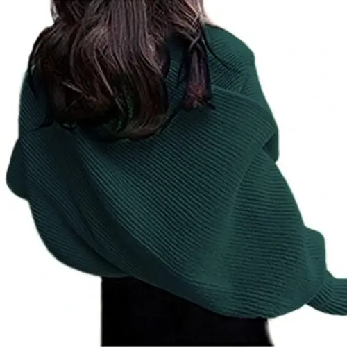 EUBUY Women Autumn Winter Scarf with Sleeve, Warm Knitted Crochet Shawl Sweater Top for Cold Weather - 3