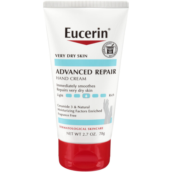 Eucerin Advanced Repair Hand Cream, Fragrance Free, 2.7 oz Tube - 1