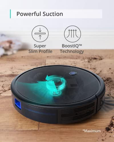 eufy Robot Vacuum 11S MAX, Juda yupqa, Kuchli suchish, Jimjit, O'zini o'zi zaryadlovchi robotli changyutgich, Qattiq pollarni to'liq yig'ilgan gilamlargacha tozalaydi, Qora - 3