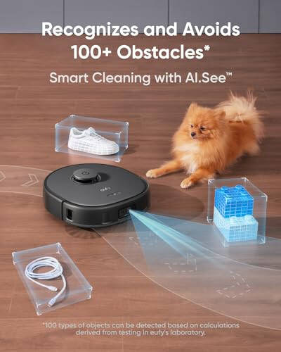 eufy X10 Pro Omni Robot Vacuum and Mop with 8,000 Pa Suction, Dual Mops with 12 mm Auto-Lift and Carpet Detection, AI Obstacle Avoidance, Auto Mop Washing, Auto Drying, Self-Emptying, Self-Refilling - 5