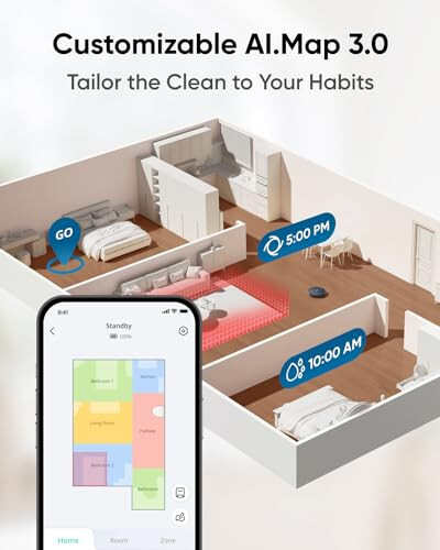 eufy X10 Pro Omni Robot Vacuum and Mop with 8,000 Pa Suction, Dual Mops with 12 mm Auto-Lift and Carpet Detection, AI Obstacle Avoidance, Auto Mop Washing, Auto Drying, Self-Emptying, Self-Refilling - 6