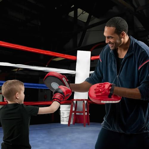 EUMAYES 3-da-1 Bolalar uchun Boks Qo'lqopi va Zarba Qo'lqopi To'plami, Boks Padlari Boks Refleks To'pi bilan, MMA Mashg'ulotlari, Muay Tay, Karate, Taekvondo uchun Bolalar Boks Uskunasi To'plami - 6