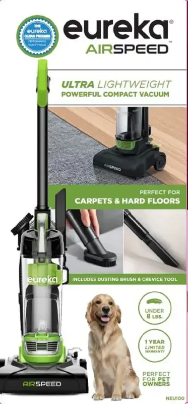 Eureka AirSpeed Upright Carpet Vacuum Cleaner, NEU100, Green & Black, New - 6