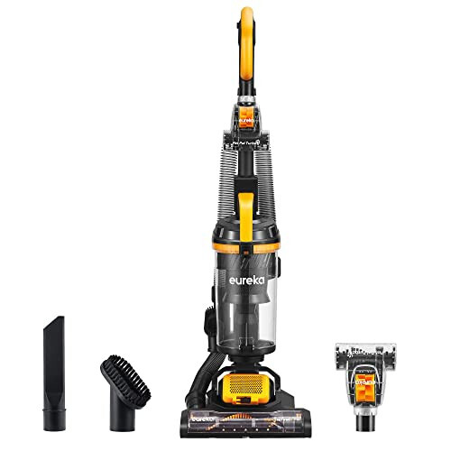 Eureka Powerful Carpet and Floor, Household Cleaner for Home Bagless Lightweight Upright Vacuum, MaxSwivel Pro NEU350 with Pet Tool, Yellow - 1