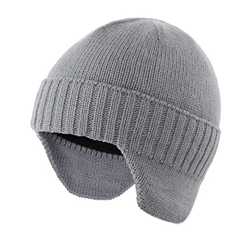 Home Prefer Mens Winter Hat Knit Earflap Hat Stocking Caps with Ears Beanie Hat 