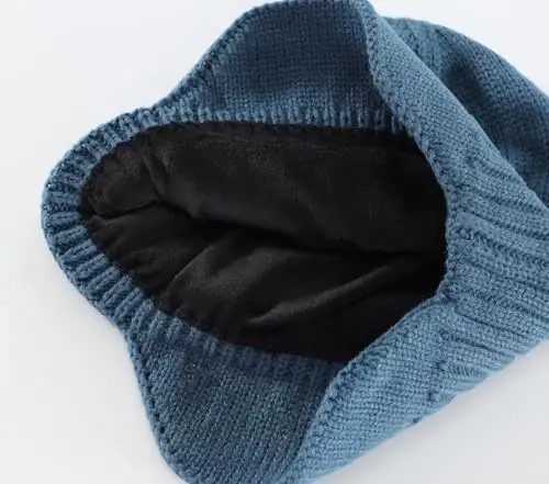 Home Prefer Mens Winter Hat Knit Earflap Hat Stocking Caps with Ears Beanie Hat - 3