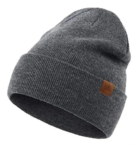 Home Prefer Mens Winter Hats Acrylic Knit Cuff Beanie Cap Warm Womens Beanie Hat 