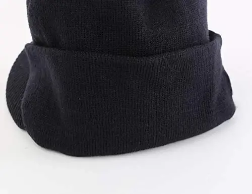 Home Prefer Men's Winter Beanie Hat with Brim Warm Double Knit Cuff Beanie Cap Watch Radar Hat - 5