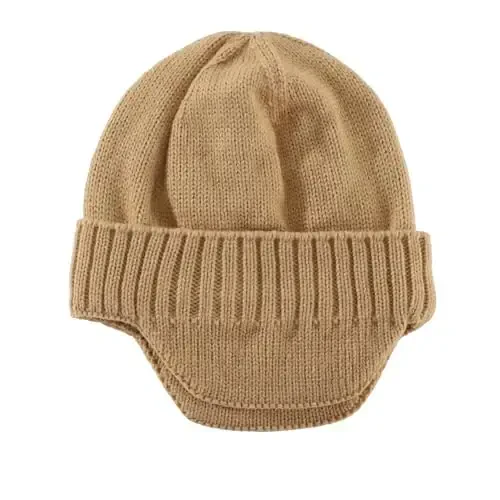 Home Prefer Mens Winter Hat Knit Earflap Hat Stocking Caps with Ears Beanie Hat - 2