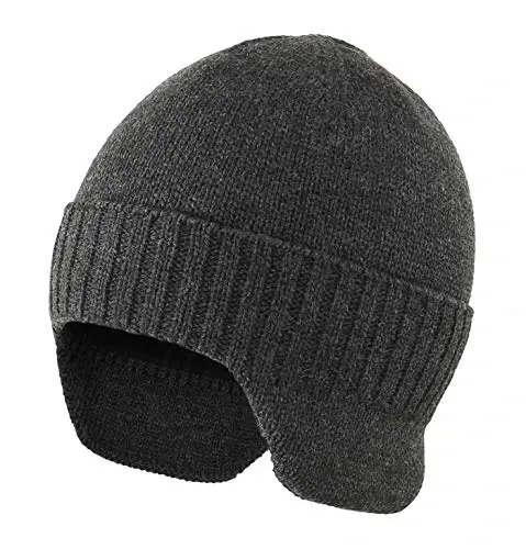 Home Prefer Mens Winter Hat Knit Earflap Hat Stocking Caps with Ears Beanie Hat - 1