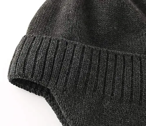 Home Prefer Mens Winter Hat Knit Earflap Hat Stocking Caps with Ears Beanie Hat - 5