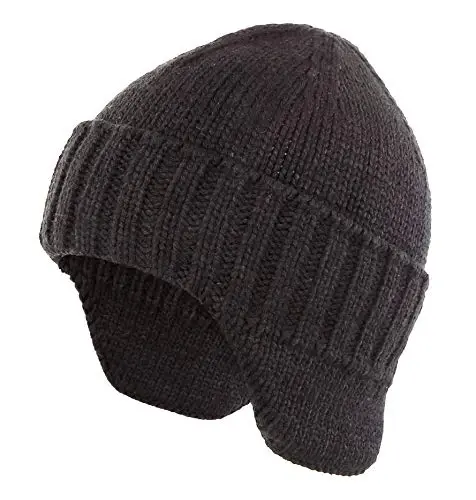 Home Prefer Mens Winter Hat Knit Earflap Hat Stocking Caps with Ears Beanie Hat - HOME
