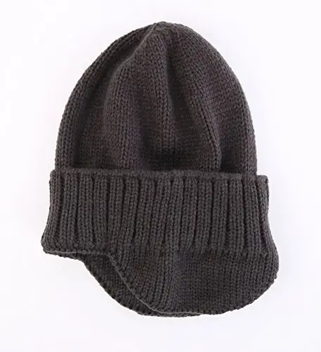 Home Prefer Mens Winter Hat Knit Earflap Hat Stocking Caps with Ears Beanie Hat - HOME (1)