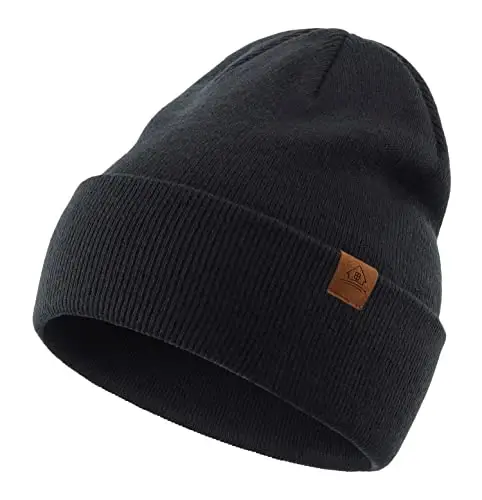 Home Prefer Mens Winter Hats Acrylic Knit Cuff Beanie Cap Warm Womens Beanie Hat 