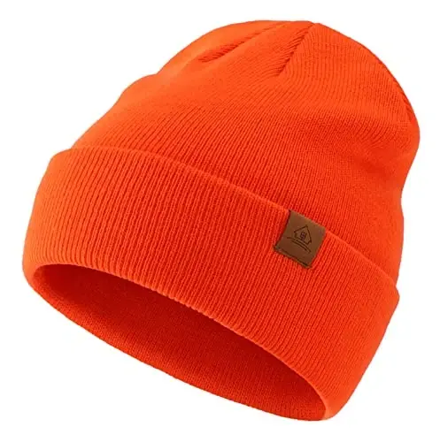 Home Prefer Mens Winter Hats Acrylic Knit Cuff Beanie Cap Warm Womens Beanie Hat 