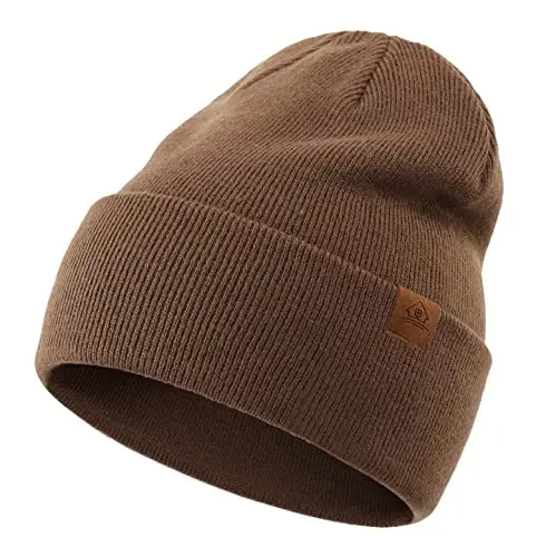 Home Prefer Mens Winter Hats Acrylic Knit Cuff Beanie Cap Warm Womens Beanie Hat 