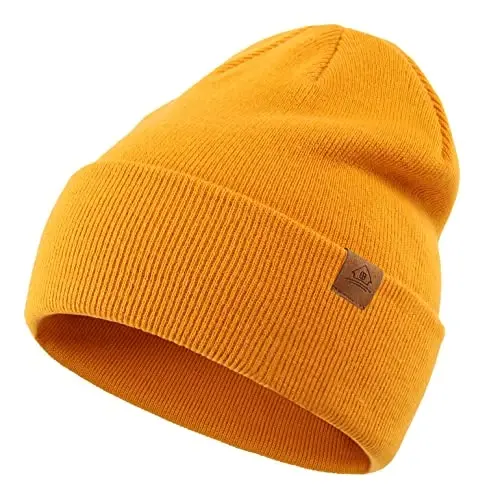 Home Prefer Mens Winter Hats Acrylic Knit Cuff Beanie Cap Warm Womens Beanie Hat 