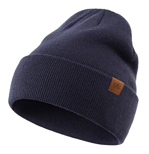 Home Prefer Mens Winter Hats Acrylic Knit Cuff Beanie Cap Warm Womens Beanie Hat 