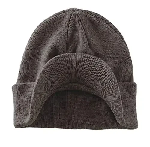 Home Prefer Men's Winter Beanie Hat with Brim Warm Double Knit Cuff Beanie Cap Watch Radar Hat - 2