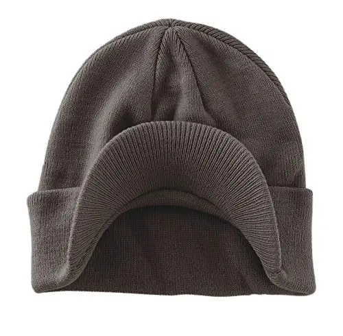 Home Prefer Men's Winter Beanie Hat with Brim Warm Double Knit Cuff Beanie Cap Watch Radar Hat - 2