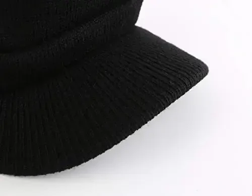 Home Prefer Men's Winter Beanie Hat with Brim Warm Double Knit Cuff Beanie Cap Watch Radar Hat - 3