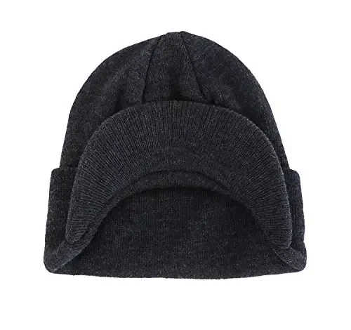 Home Prefer Men's Winter Beanie Hat with Brim Warm Double Knit Cuff Beanie Cap Watch Radar Hat - HOME (1)