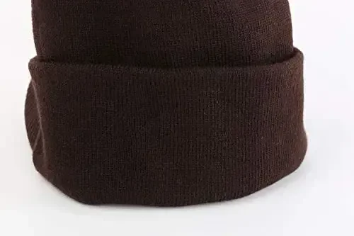 Home Prefer Men's Winter Beanie Hat with Brim Warm Double Knit Cuff Beanie Cap Watch Radar Hat - 5
