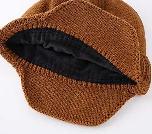 Home Prefer Mens Winter Hat Knit Earflap Hat Stocking Caps with Ears Beanie Hat - 6