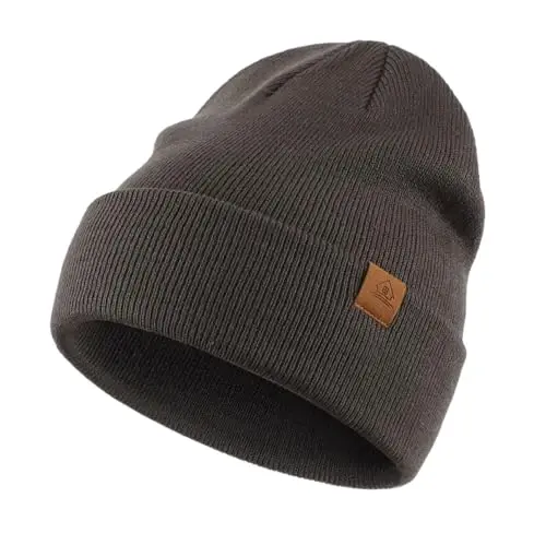 Home Prefer Mens Winter Hats Acrylic Knit Cuff Beanie Cap Warm Womens Beanie Hat 