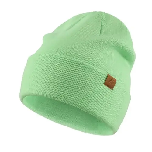 Home Prefer Mens Winter Hats Acrylic Knit Cuff Beanie Cap Warm Womens Beanie Hat 