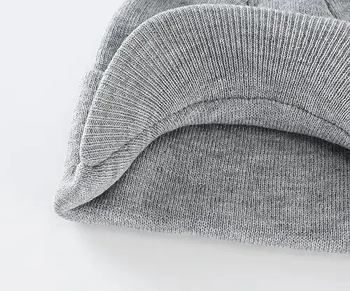 Home Prefer Men's Winter Beanie Hat with Brim Warm Double Knit Cuff Beanie Cap Watch Radar Hat - 6