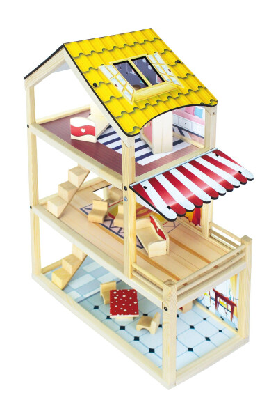 Ev17 Natural Wooden Children's Playhouse - 16