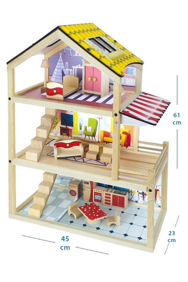 Ev17 Natural Wooden Children's Playhouse - 1