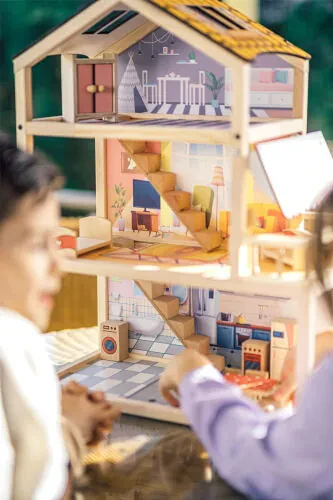 Ev17 Natural Wooden Children's Playhouse - OKUTAN HOBI (1)